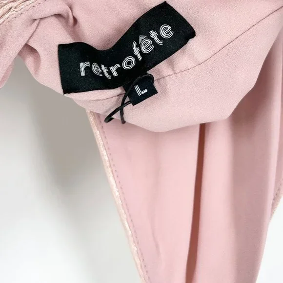 NWT Retrofete Yesi Lamé Maxi Dress in Dusty Pink